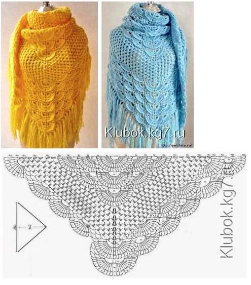 chales au crochet gratuit